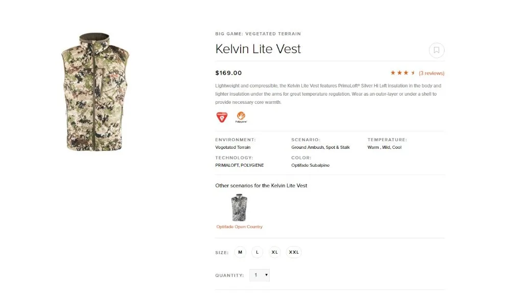 Жилет SITKA Dakota Vest цвет Optifade Waterfowl