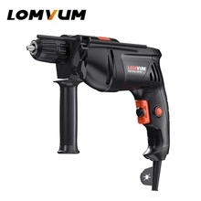 LOMVUM Impact Drill 500w Black Household Screwdriver Home Power Tools Multifunction Rotary Tool Electric Drill Hammer Drill