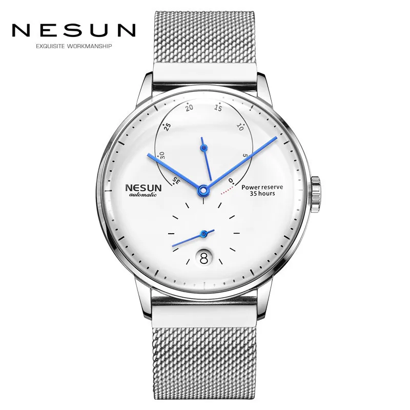 

Luxury Brand Watch Men Nesun Automatic Mechanical Men's Watches Sapphire relogio masculino Nisgang Belt clock N9603-7