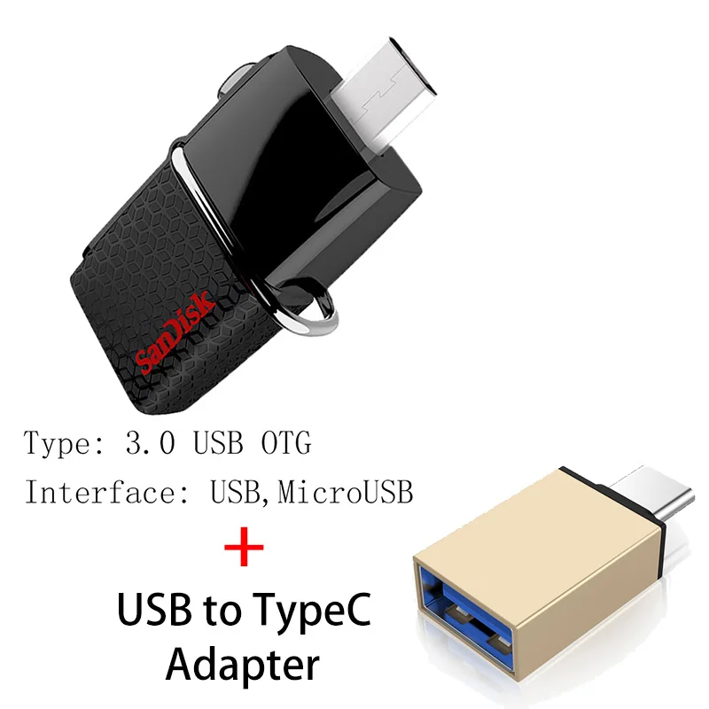 SanDisk USB флеш-накопитель 128 Гб 64 ГБ 32 ГБ 16 ГБ 8 ГБ 256 Гб карта памяти флеш-накопитель 3,0 USB флеш-накопитель флеш-диск U диск с MicroUSB - Цвет: SDDD2 B