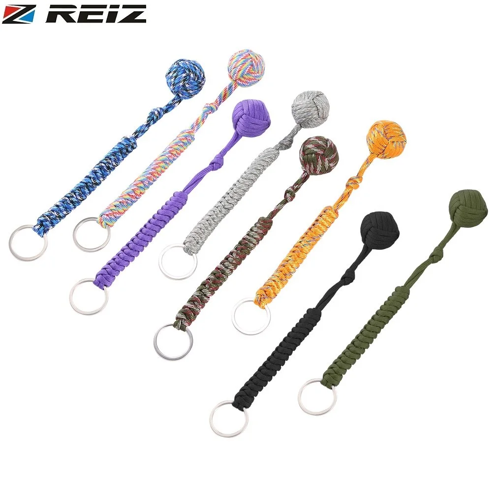 

REIZ Monkey Fist Security Protect Girls travel Daily Wear Self Defense Multifunctional Key Chain Lanyard Survival Outdoor Tools