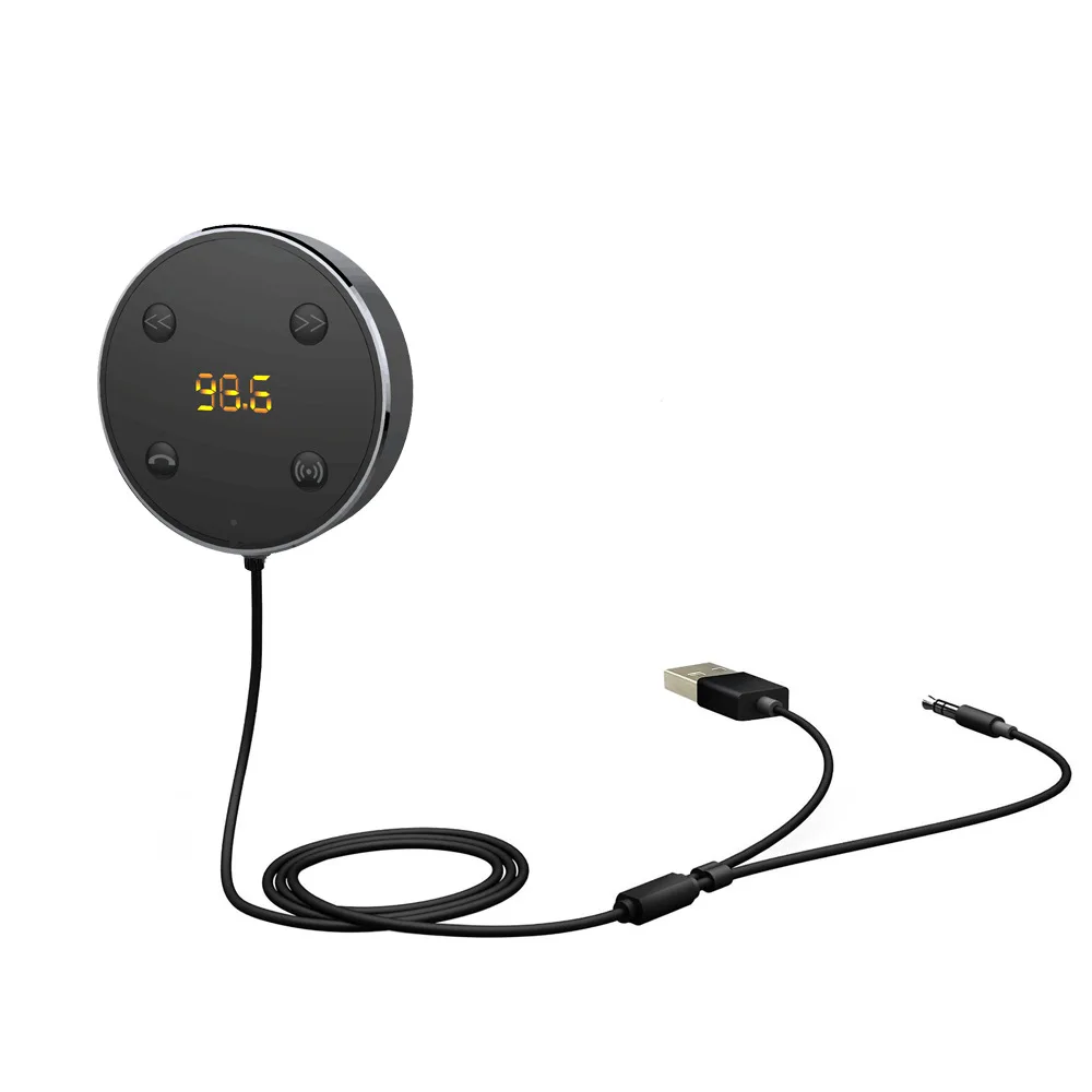 Bluetooth FM передатчик Hands-Free вспомогательный аудиоресивер MP3 аудио плеер автомобильное зарядное устройство автомобильный комплект ЖК-дисплей Поддержка IOS AGETUNR