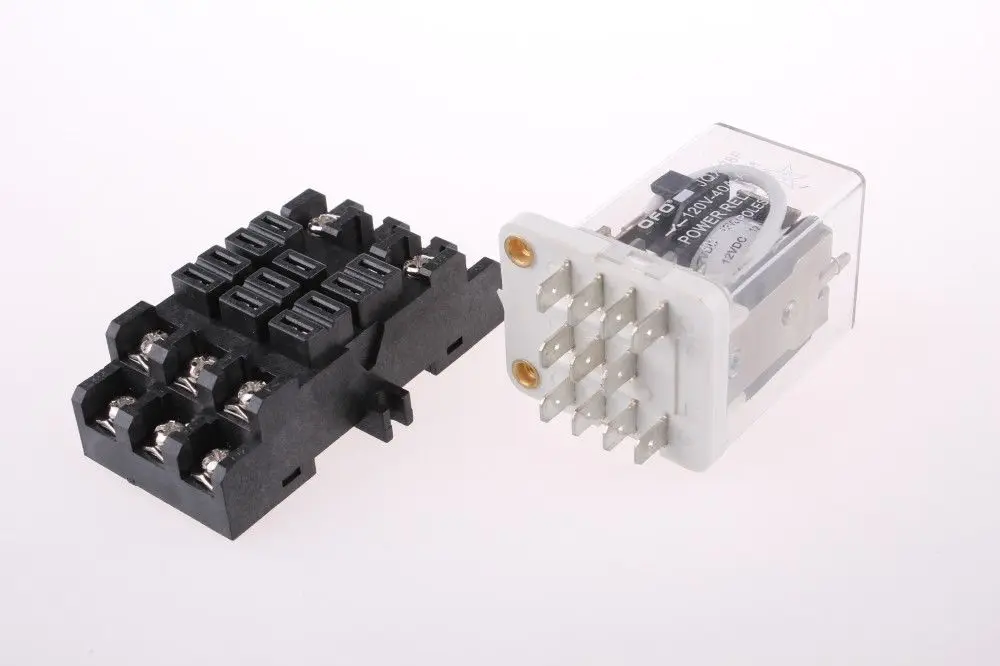 

JQX-38F DC 12V 40A 11 Pin 3PDT катушечное реле питания с разъемом