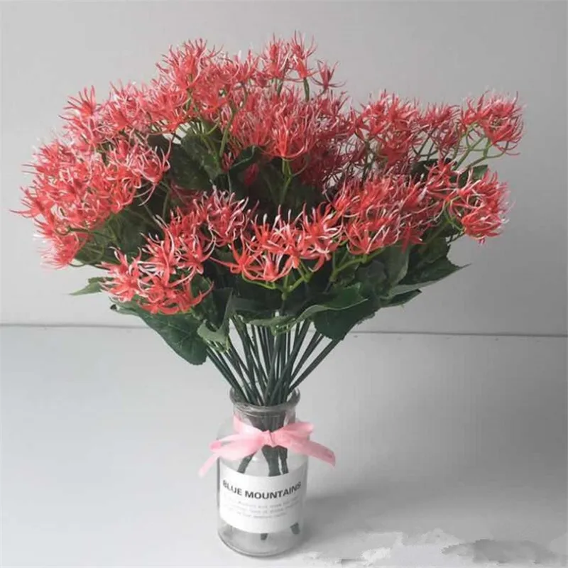 10p Fake Manjusaka Bunch 7 Stems Bunch 14 57 Simulation Plastic Red Spider Lily For Home Wedding Decorative Artificial Floers Artificial Dried Flowers Aliexpress