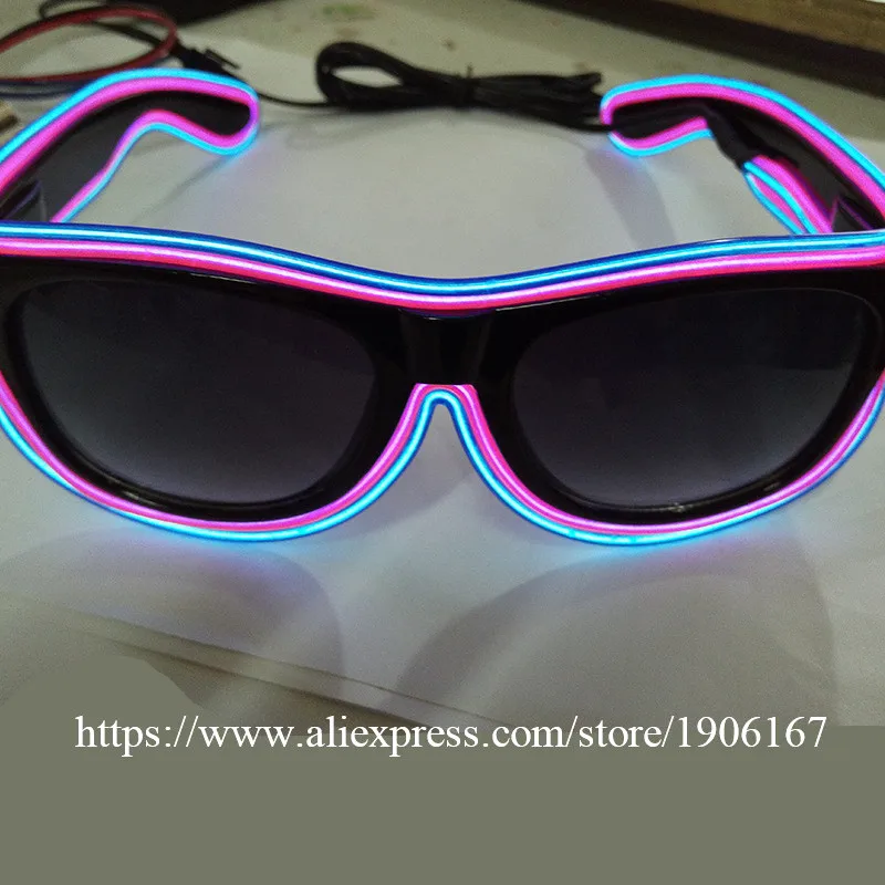 Fashion LED EL Wire Glasses Glow In The Dark Sunglasses Helloween Concert Party led flashing Glasses Eyewear10