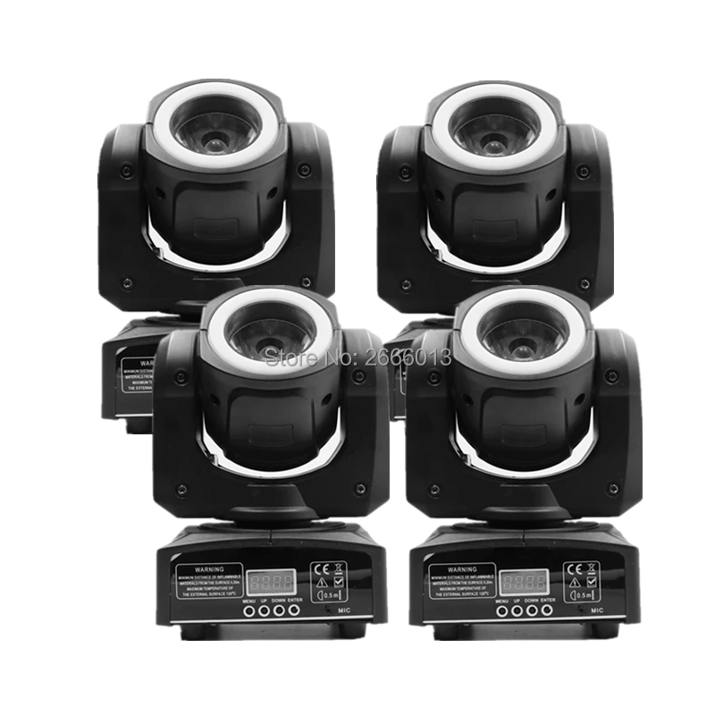 

4pcs/lot 60W LED Beam Moving Head Light With Halo,DJ LED Spot Light With LED Strip,Disco Bar Nightclub DMX512 LED Stage Lighting