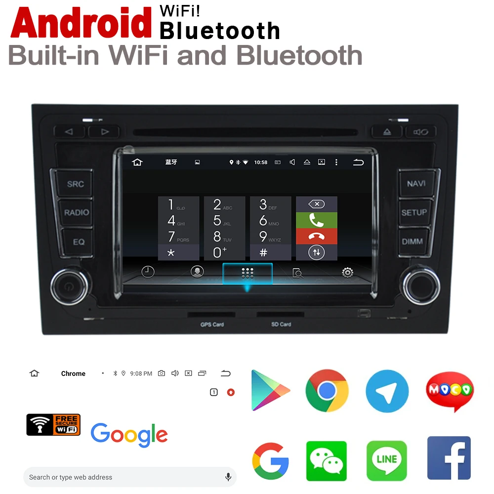 Sale Android 2 DIN Car DVD GPS For Audi A4 RS4 8E 2002 2003 2004 2005 2006 2007 2008 MMI Navigation Multimedia Player WiFi System 3