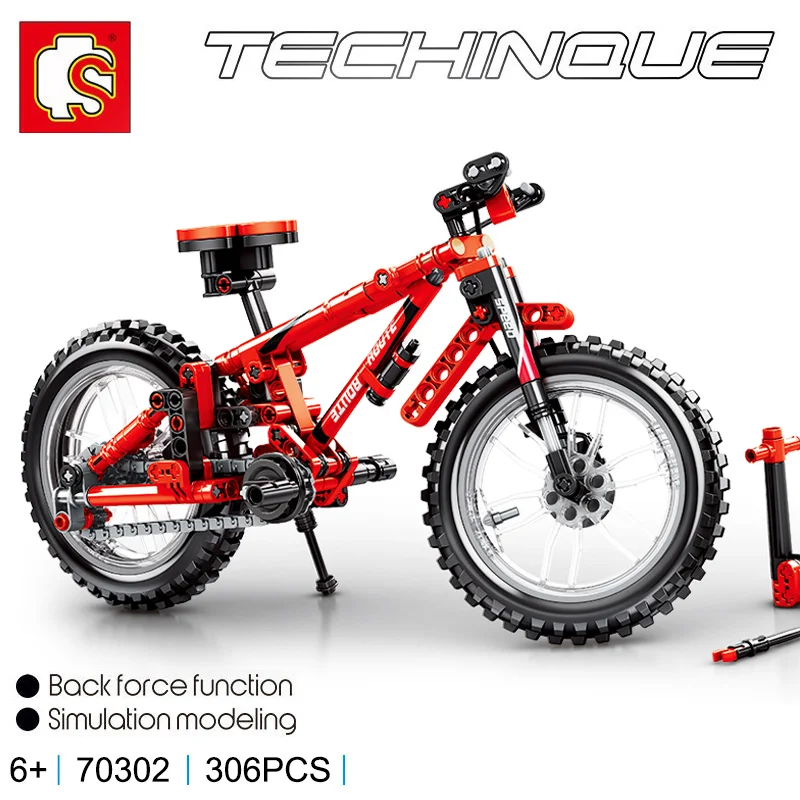 

Sembo Technic Series 2in1 Red Multifunctional Tandem Bicycle Simulated Compatible LeSet Building Blocks Bricks Bithdays Toys
