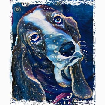 

5D DIY Full Square Diamond Painting Cross Stitch "Oil painting dog" 3D Diamond Embroidery Rhinestone Mosaic Home Decor Gift