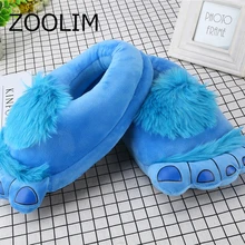 

ZOOLIM Women Slippers Winter Warm Plush Cartoon Flock Slippers Christmas Closed Heel Lovers Home Indoor Slippers Pantoufle
