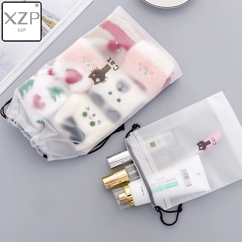 XZP 2019 New Cute Cat Transparent Cosmetic Cases Bag Travel Makeup Bag Women Drawstring Make Up Organizer Storage Pouch Wash Kit XZP 2019 New Cute Cat Transparent Cosmetic Cases Bag Travel Makeup Bag Women Drawstring Make Up Organizer Storage Pouch Wash Kit