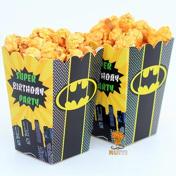 

6pcs/lot Batman Kids Party Supplies Popcorn Box case Gift Box Favor Accessory Birthday Party Supplies AW-0556