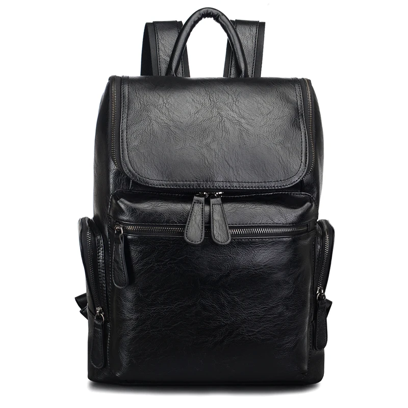 Mochila De cuero de diseñador de marca 2017 para hombre, Mochila escolar, Mochila femenina, bolso de viaje marrón y negro