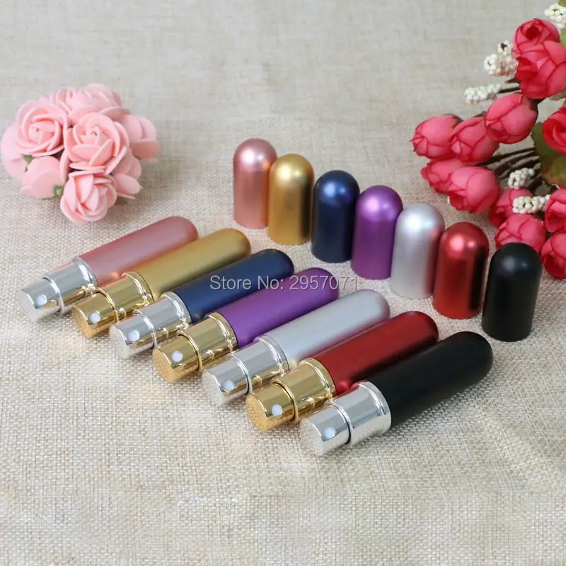 

6ml Metal Perfume Bottle Mini Portable Travel Refillable Perfumes Atomizer Spray Pump Parfum Bottles Makeup Container 12pcs/lot