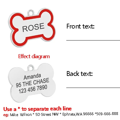 Дешевая Персонализированная идентификационная бирка для собак в форме кости, Заказная Выгравированная именная бирка для кошек и щенков для маленьких средних и больших собак S L