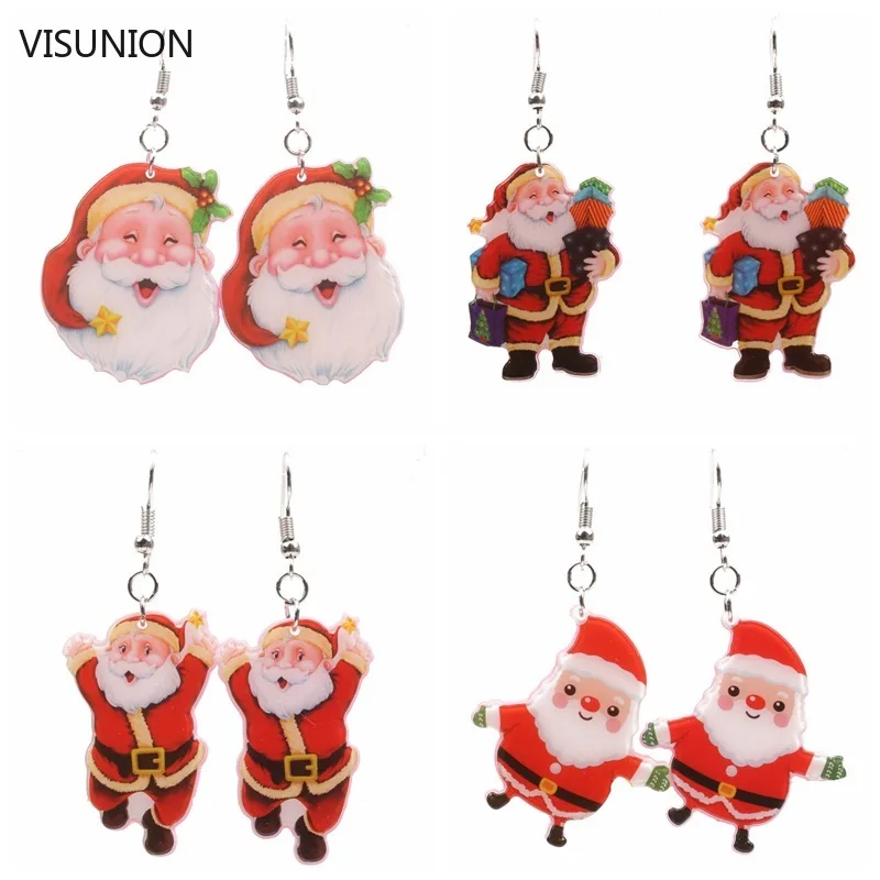 

Fashion Acrylic Santa Claus Dangle Earrings XMAS Earrings snowman bells earrings