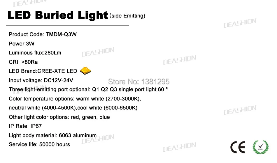 CREE Led напольный настил светильник s 12 в 24 В 1 Вт 3 Вт светодиодный подземный светильник IP67 похороненные лампы наружное пятно encastrable светильник для террасы ing