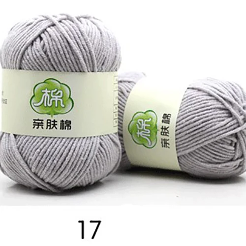 Worsted 5# слойные молоко хлопок детские вязаные средней толстой нитью смешанная пряжа для рук вязанное с узором крючком 50 г/мяч QW067 - Цвет: 17