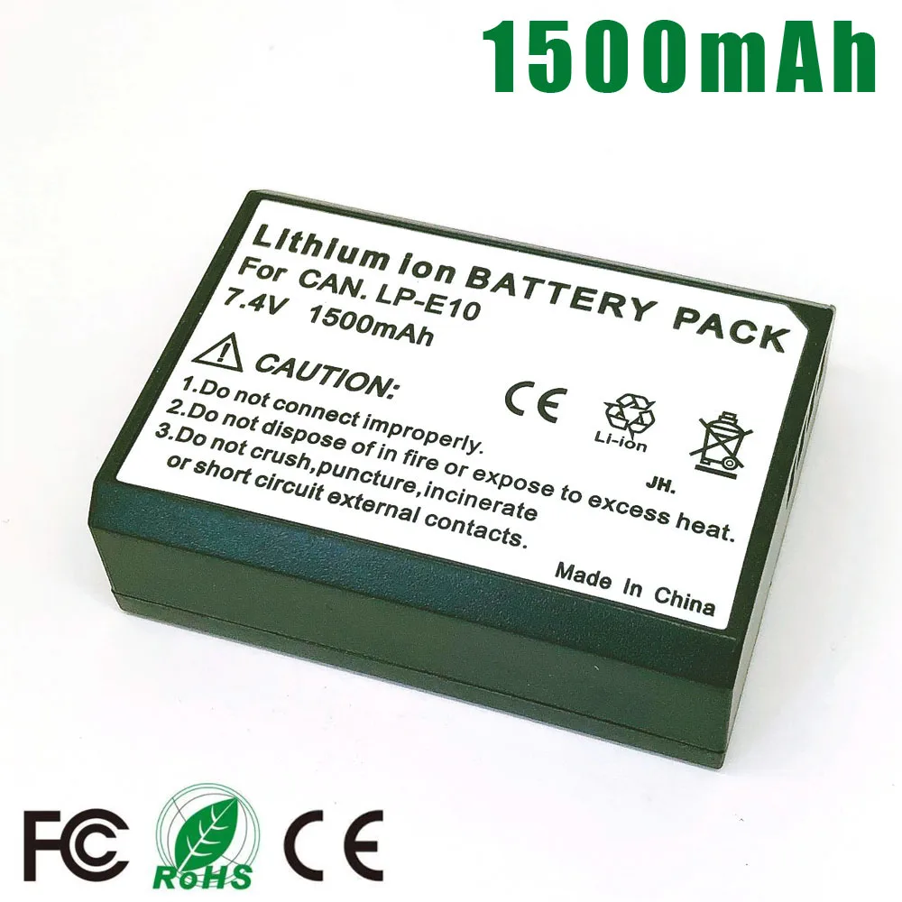LP-E10 LP E10 LPE10 цифровой Камера Батарея для цифровой однообъективной зеркальной камеры Canon EOS 1100D 1200D 1300D Rebel T3 T5 T6 поцелуй X50 X70 X80 Батарея L10 LC-E10C