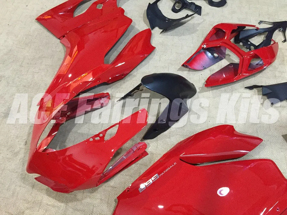 Впрыска ABS Обтекатели для поездок на мотоцикле DUCATI 899 1199 S 1299 Panigale для детей возрастом 12, 13, 14, 15, 16 899R 1199R 899S 1199 S 2012- красное глянцевое пресс-изготовленные на заказ