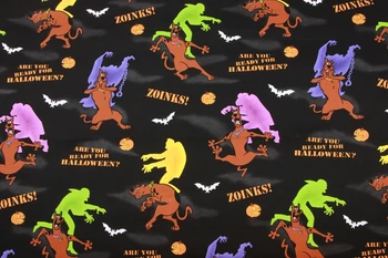 

50*140cm Horror halloween dog Cotton Fabric for Baby Patchwork Quilts Cushions Pillows Cover Handicraft Sewing Tissus