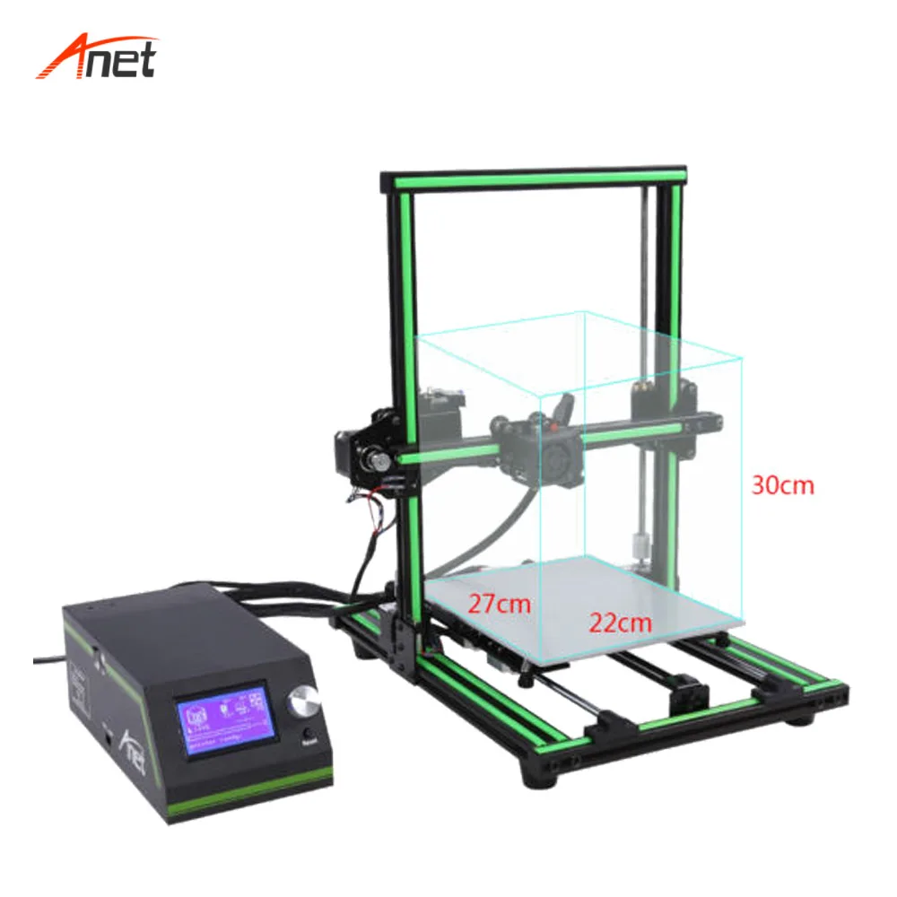 Anet E10 одноцветная сопло Купера полу Собранный 3d принтер металлическая рама 220*270*300
