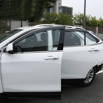 

For Chevrolet Equinox 2018 2019 Car Windows Visor Sun Rain Shield Cover Guard Deflector With Glossy Bar Trim Car Styling