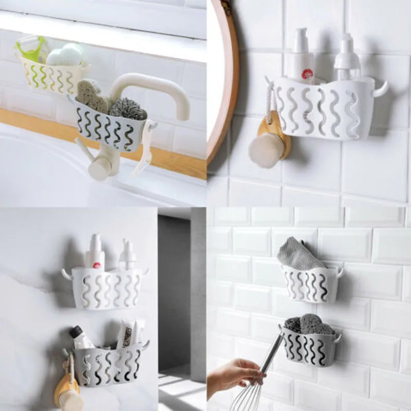 

Sink Shelf Soap Sponge Drain Rack Bathroom Holder Kitchen Storage Suction Trend