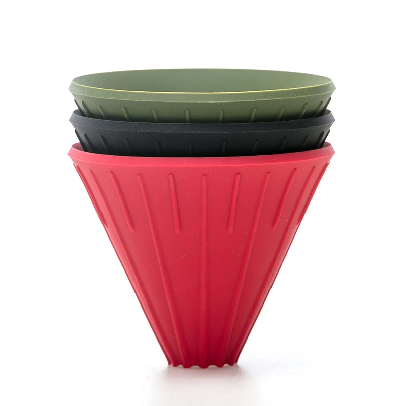 1pc 3 colors Silica gel reversible foldable portable outdoors drip coffee silica filter cup for barista