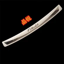 Car Styling Accessory For Skoda Fabia 2015 2016 Exterior Stainless Steel Rear Trunk Bumper Door Sill Scuff Plate Protector Trim