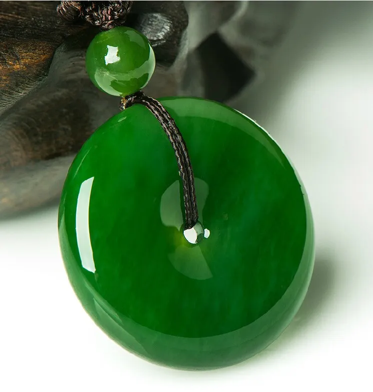

Free shipping green jade pendant buckle