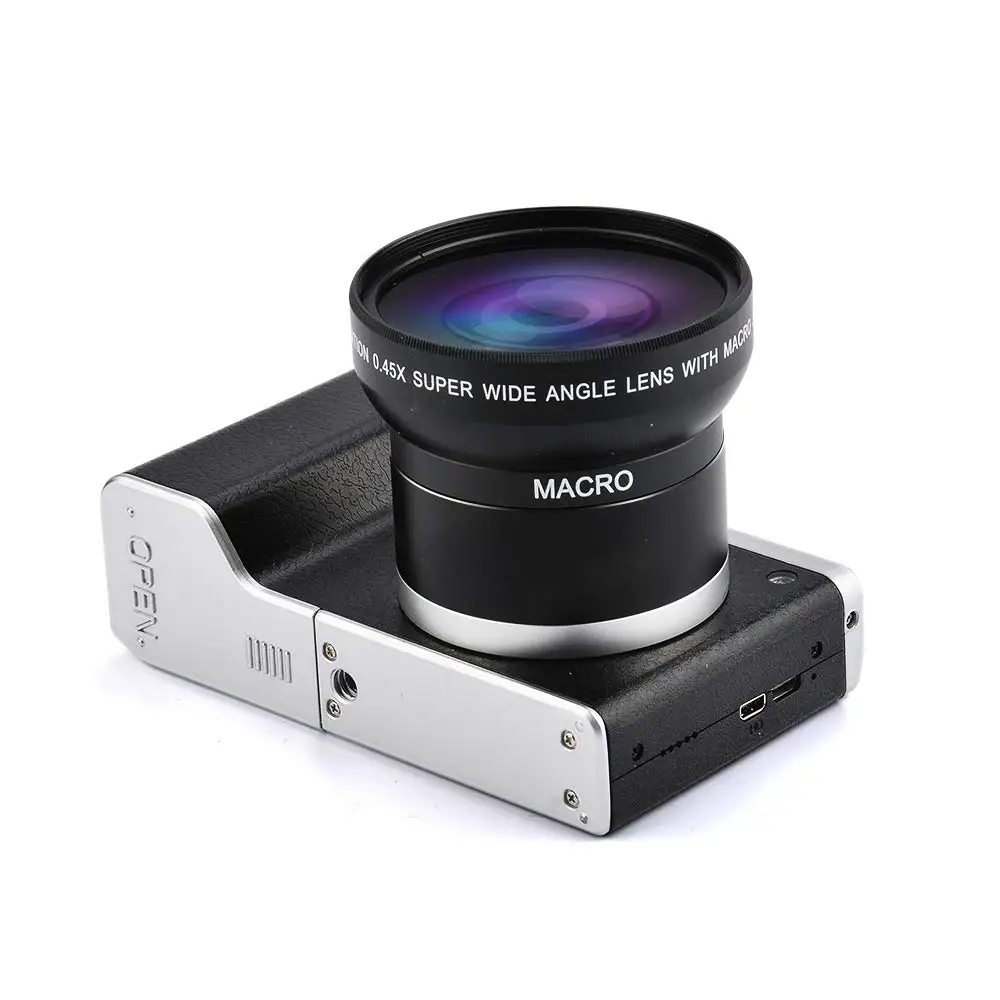 New style R6 Touch Screen 24MP 12X Optical Zoom F3.2-6.5 Digital Camera Video Recorder with 52mm Wide Angle +Macro Lens