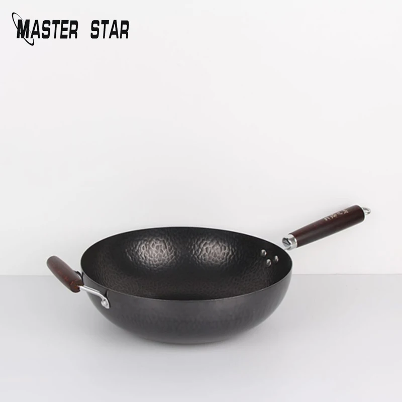 Мастер Звезда 34 см Железный антипригарный Woks No Lampblack здоровье для кухни с