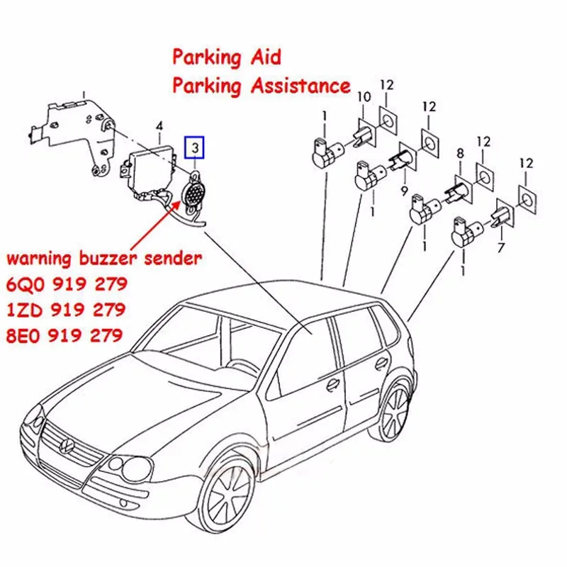 vw golf passat Warning Buzzer d