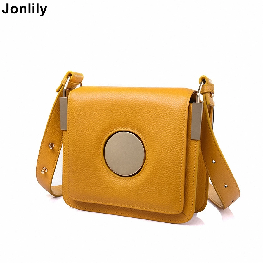 

Jonlily Women's Genuine Leather Handbag Real Leather Small Square Shoulder Bag Day Clutches Purse for Ladies and Girls -KG033