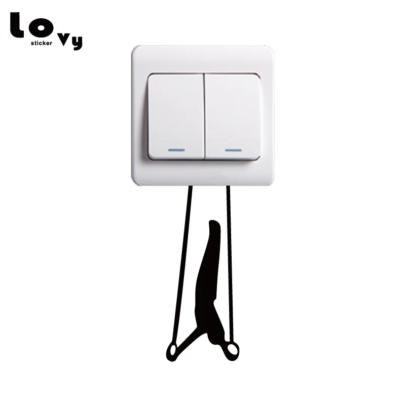 

Gymnast Man Silhouette Vinyl Switch Sticker Personality Sport Wall Decal Home Decor SW0049