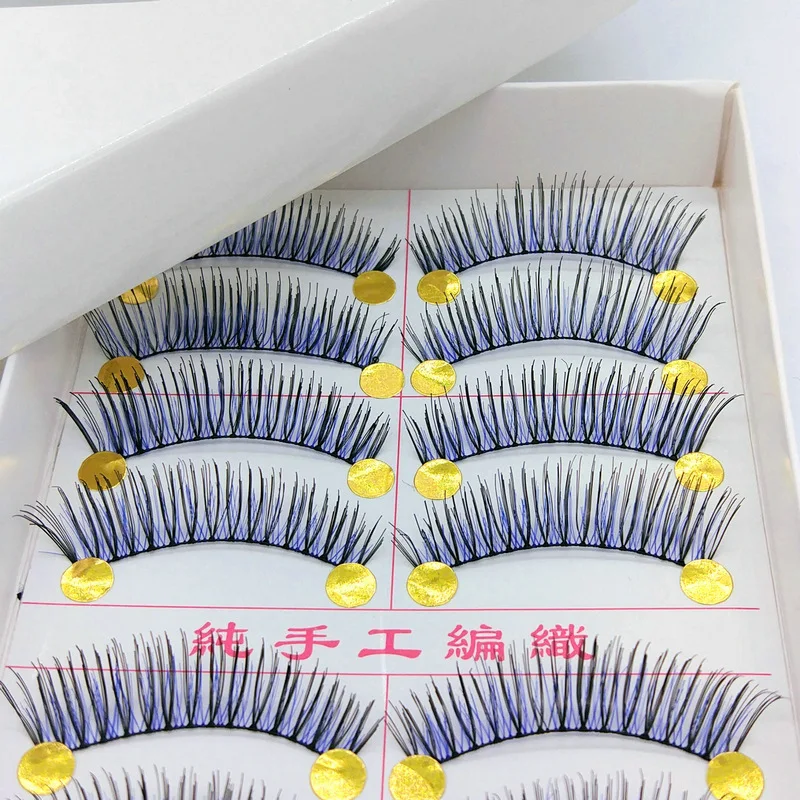 

Taiwan's Pure Hand-made Eyelash,182 Cotton Line, Black and Blue Eye-tail Extension