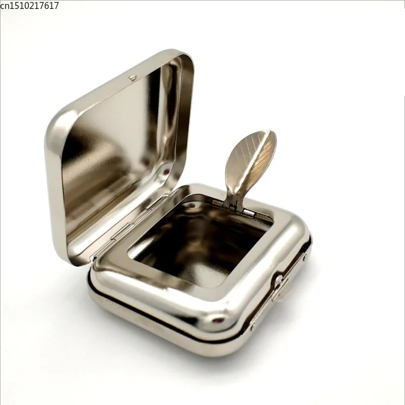 

New Arrival Smallsweet Stainless Steel Square Pocket Ashtray metal Ash Tray Pocket Ashtrays With Lids Portable Ashtray