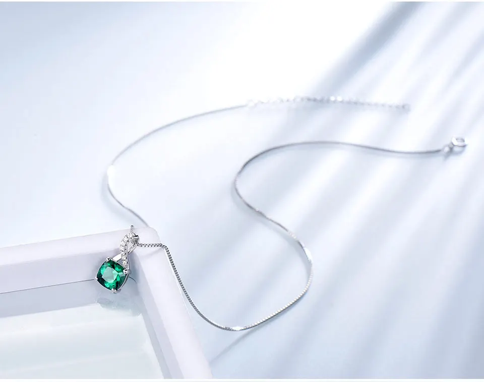 UMCHO Smaragd 925 Sterling Silber Schmucksets für Damen S027E-1 Stk (8)