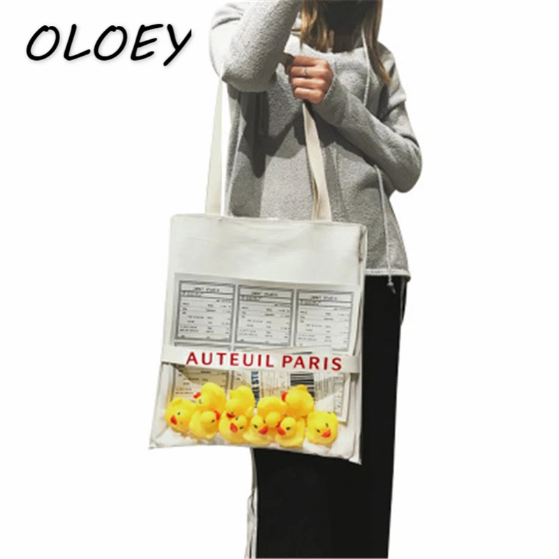

Women 3D Rubber Duck Shulder Bags Canvas PVC Large Capacity Tote Bags Young Girls Casual Cute Animal Frog Cow Packs!