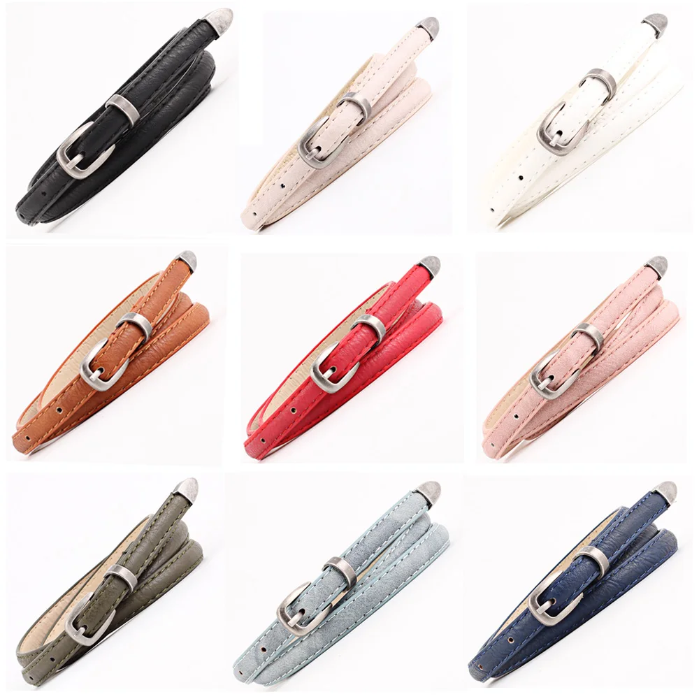 Женский винтажный узкий пояс из искусственной кожи с пряжкой BLTYN0505|leather belt|pu leather