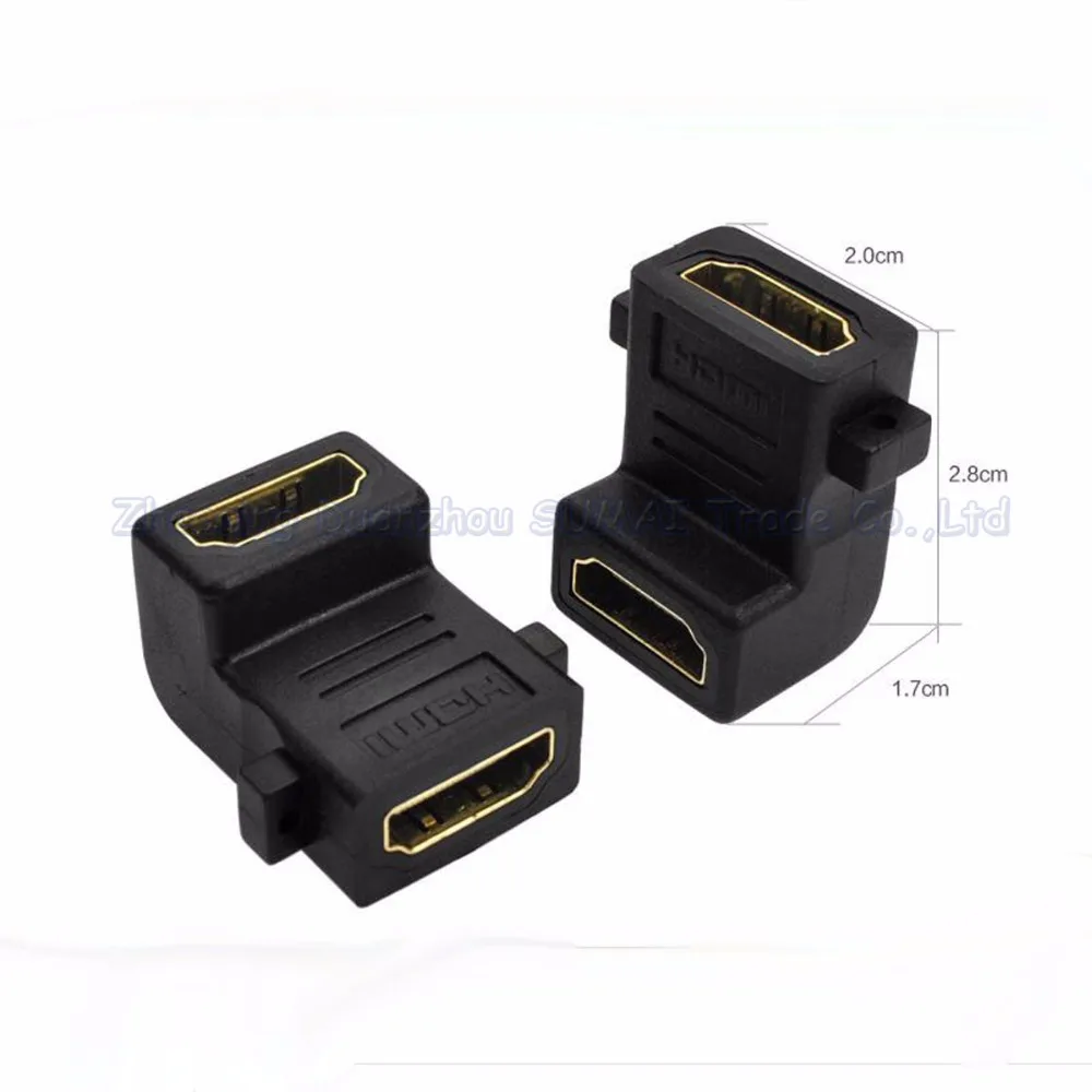 

HDMI adapter HDMI conversion Female to Female connector 90 degree With screw holes