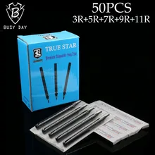 50PCS Mix Round Tattoo Tips True Star Black Long Disposable Tips 108mm needles tip For Free Shipping