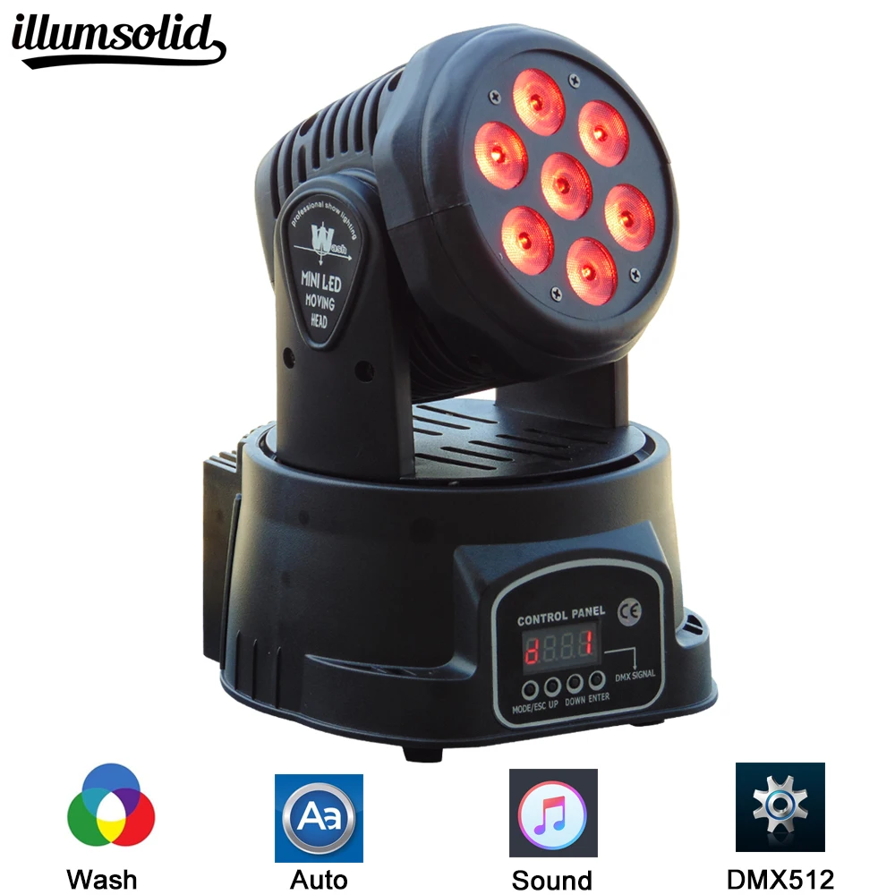 

LED 7x12w moving head Light RGBW 4in1 Wash DMX 512 DJ