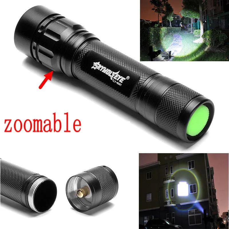 

Mini Black Zoom Q5 1600Lumens Waterproof LED Flashlight 3 Mode Zoomable Adjustable lanterna 18650 Torch lamp