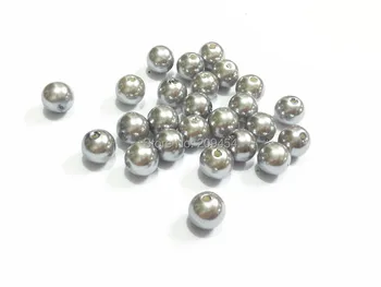 

(Choose Size First) 6mm/8mm/10mm/12mm/14mm/16mm/18mm/20mm/23mm/25mm/ Silvery-Grey Acrylic Imitation Pearl Beads