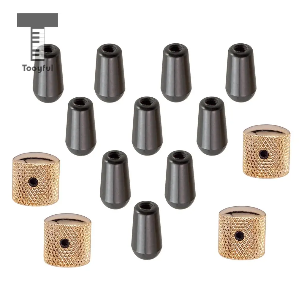 1 Set Brass Dome Knobs Screw Type+3 Way Toggle Switch Knobs Tips for LP Electric Guitar Parts