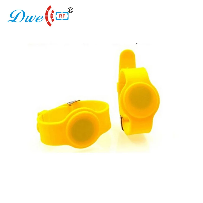 

DWE CC RF low frequency proximity short range plastic wristband with yellow color