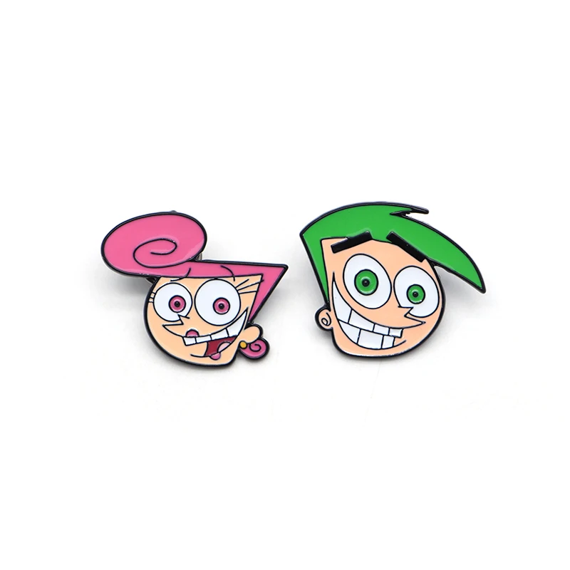 

Cartoon Brooches the Fairly Oddparents Enamel Pin for Boys Girls Lapel Pin Hat/bag Pins Denim Jacket Women Brooch Q727