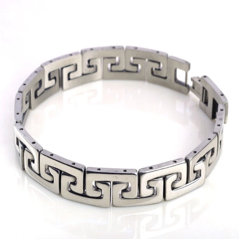 

Silver Mens cool stainless steel chain Braclet link Bangle wristband Fashion